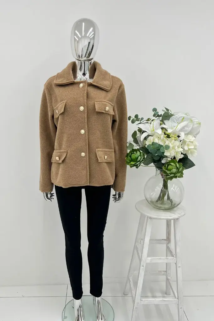 Button & Flap Detailed Jacket